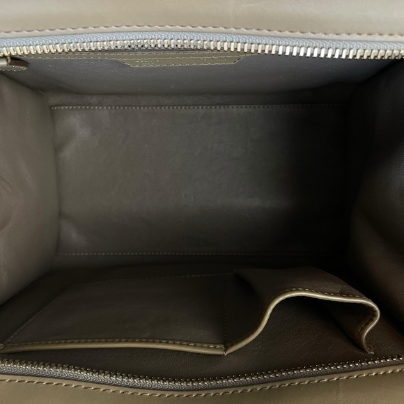 CELINE Tri-Color Pony Hair Calfskin Leather Mini Luggage Tote Bag Red Beige - Picture 13 of 16